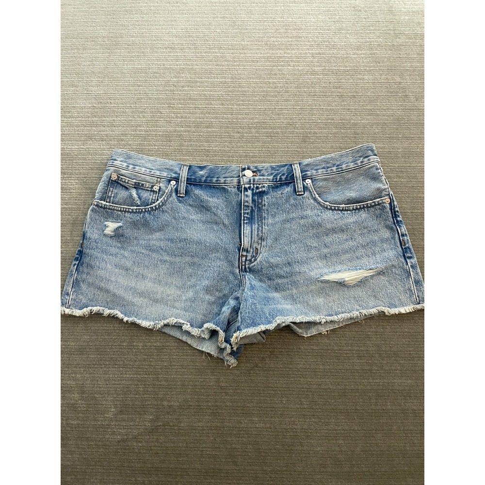 Madewell Shorts Women 33 The Low Rise Boyfriend Medium Wash Distressed Casual
